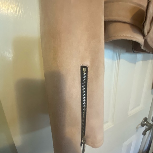 Biker Moto Cropped Jacket Faux Suede Saks Fifth Avenue - Picture 3 of 14